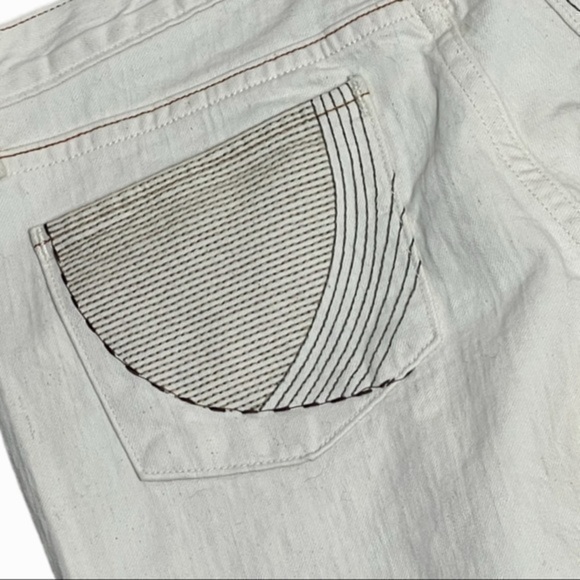 Anthropologie Paper Denim & Cloth ivory low rise straight leg jeans size 6 28 - Picture 7 of 11